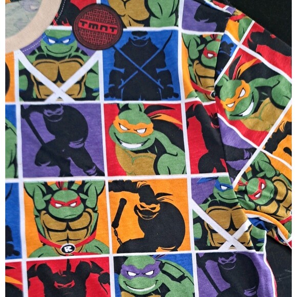 TMNT Teenage Mutant Ninja Turtles T-Shirt Men’s XL All Over Checkered Portrait - Picture 3 of 6